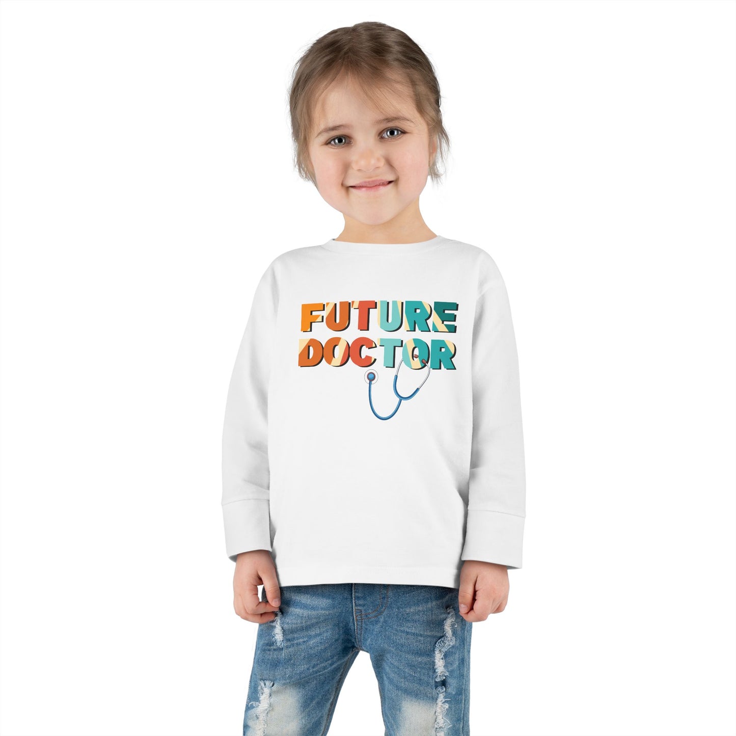 'Future Doctor' Retro Toddler Long Sleeve Tee