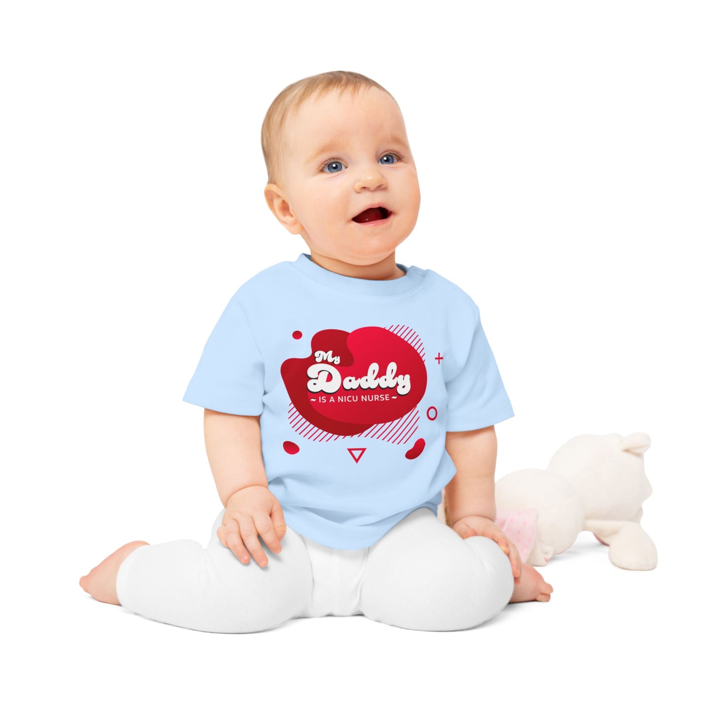 Red 'My Daddy is a NICU Nurse' Baby T-Shirt, Cute Baby Outfit, Newborn Gift, Mother's Day Gift, NICU Awareness Clothing, Baby Shower Gift
