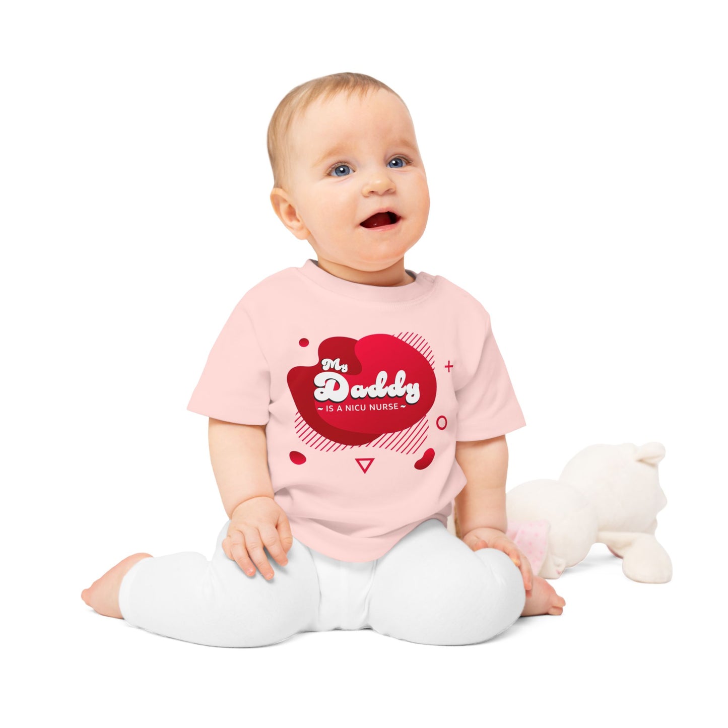 Red 'My Daddy is a NICU Nurse' Baby T-Shirt, Cute Baby Outfit, Newborn Gift, Mother's Day Gift, NICU Awareness Clothing, Baby Shower Gift