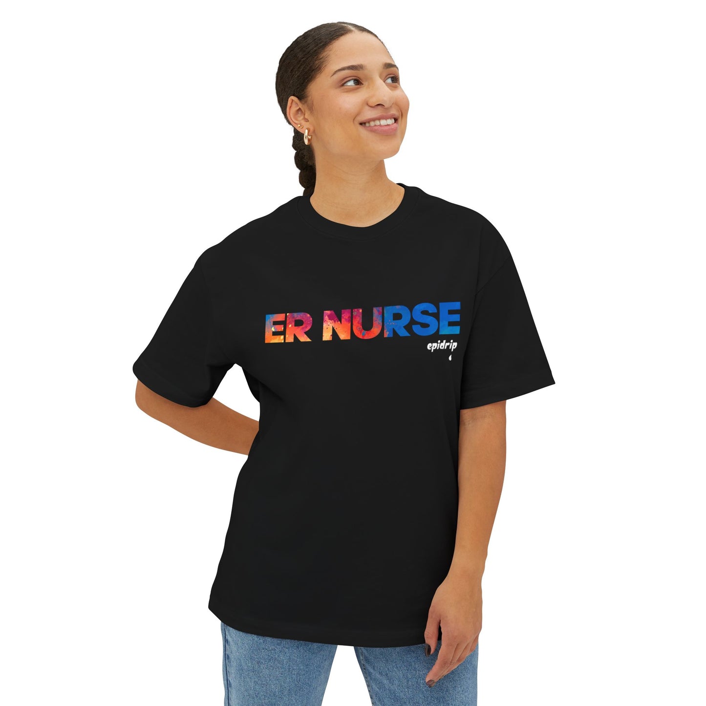 "ER Nurse" Boxy Tee - Fun Nurse Gift, Oversized T-Shirt, Healthcare Apparel, Nurse Appreciation, Casual Summer Wear