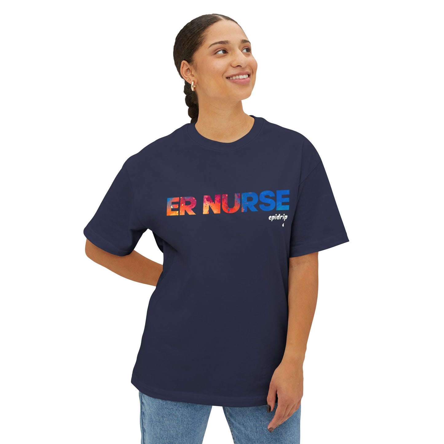 "ER Nurse" Boxy Tee - Fun Nurse Gift, Oversized T-Shirt, Healthcare Apparel, Nurse Appreciation, Casual Summer Wear