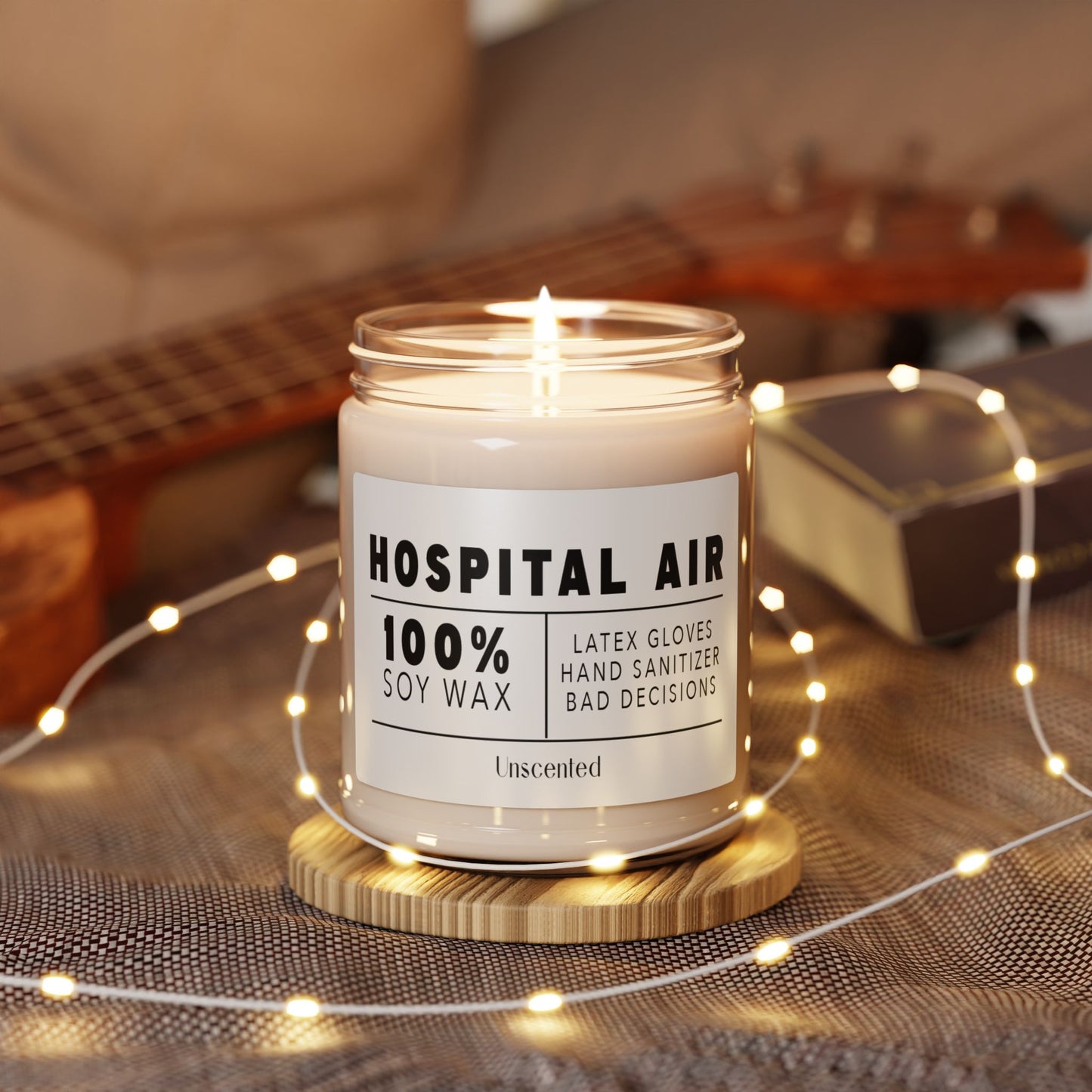 Hospital Air Scented Soy Candle - Clean Cotton Aroma, 9oz