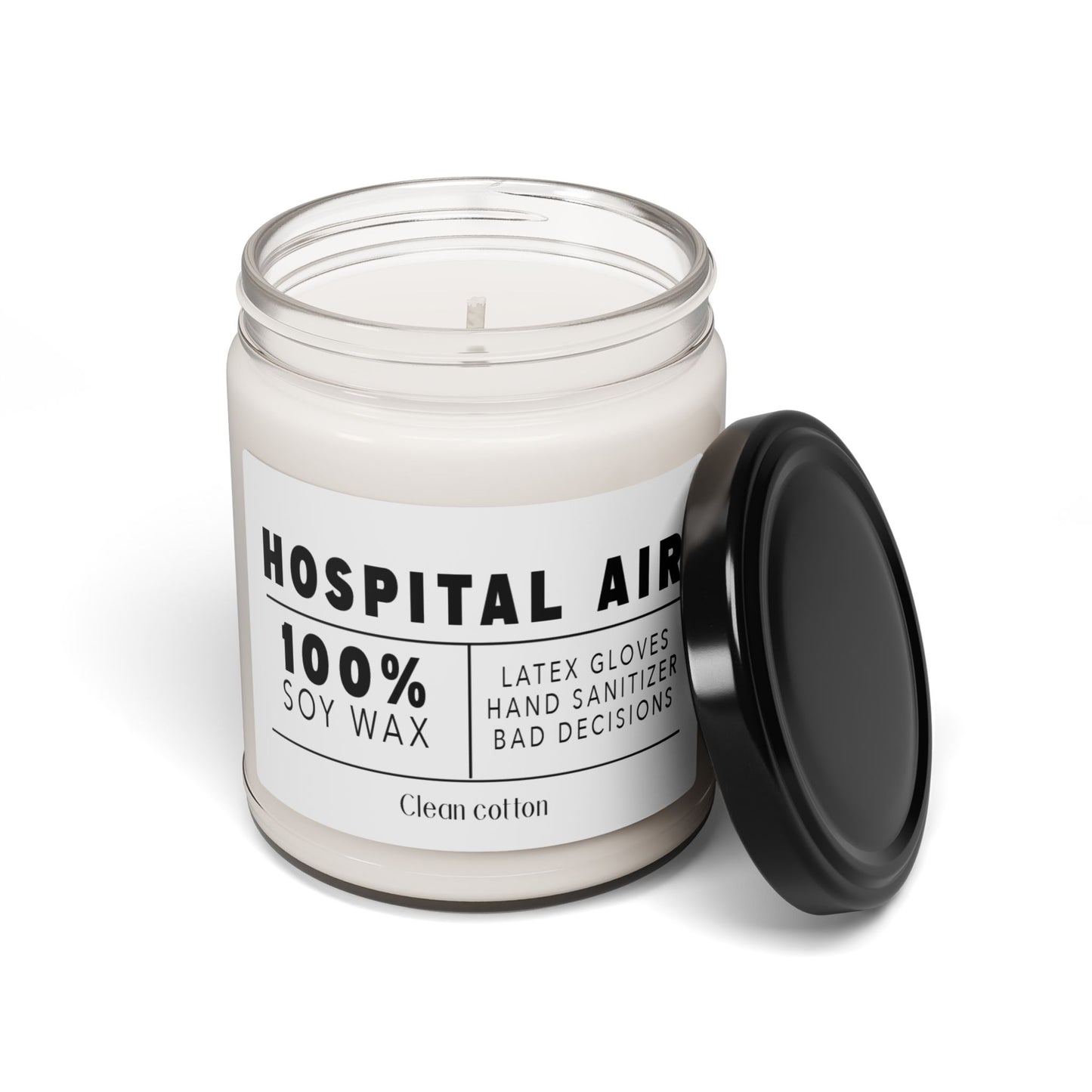 Hospital Air Scented Soy Candle - Clean Cotton Aroma, 9oz