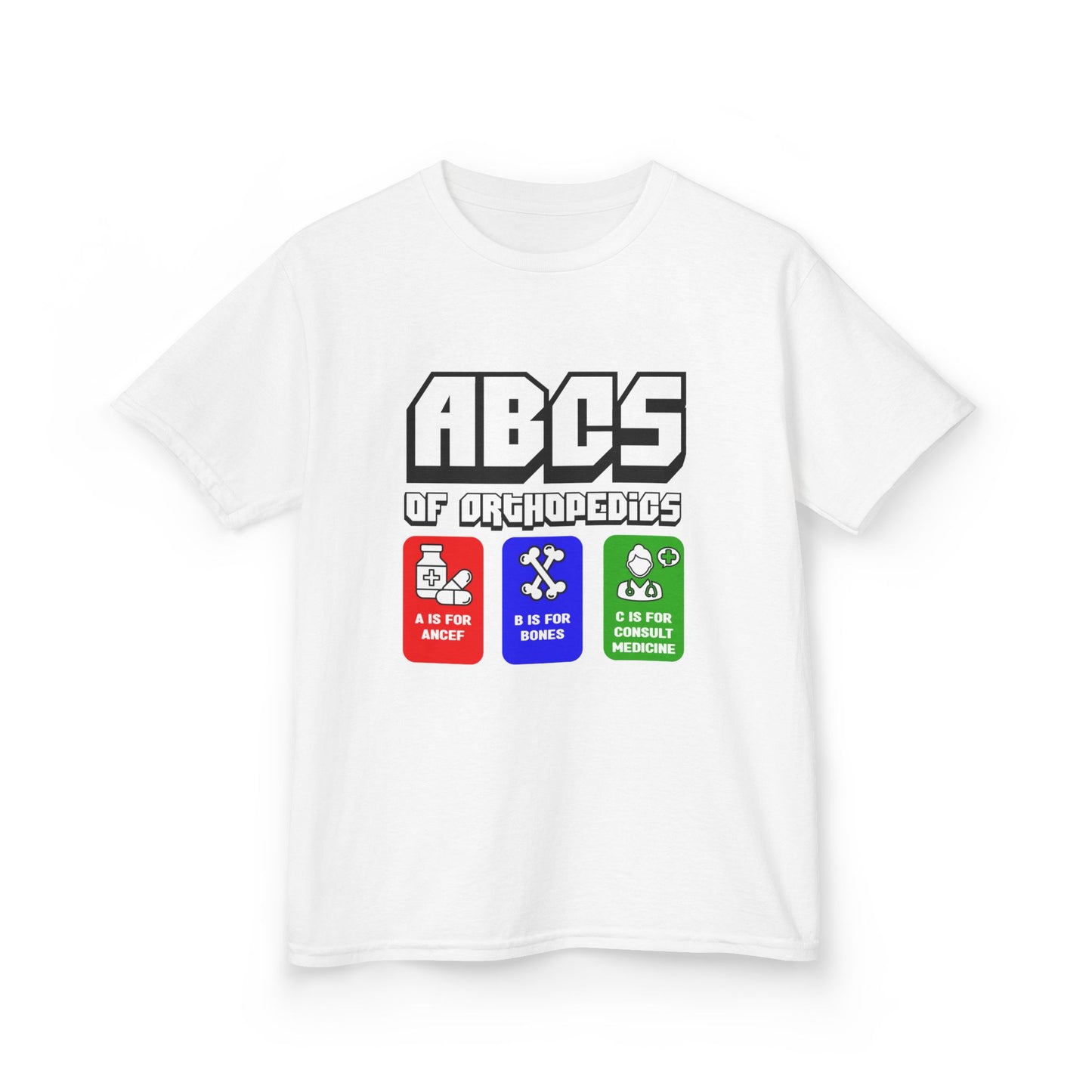 Kids Heavy Cotton™ Tee - 'ABCs of Orthopedics' Educational T-Shirt