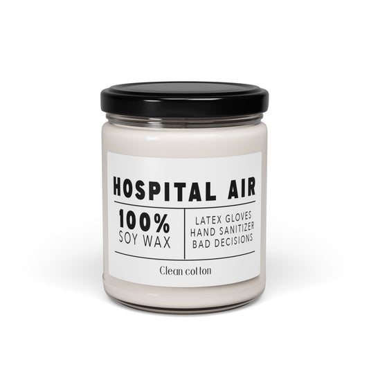 Hospital Air Scented Soy Candle - Clean Cotton Aroma, 9oz