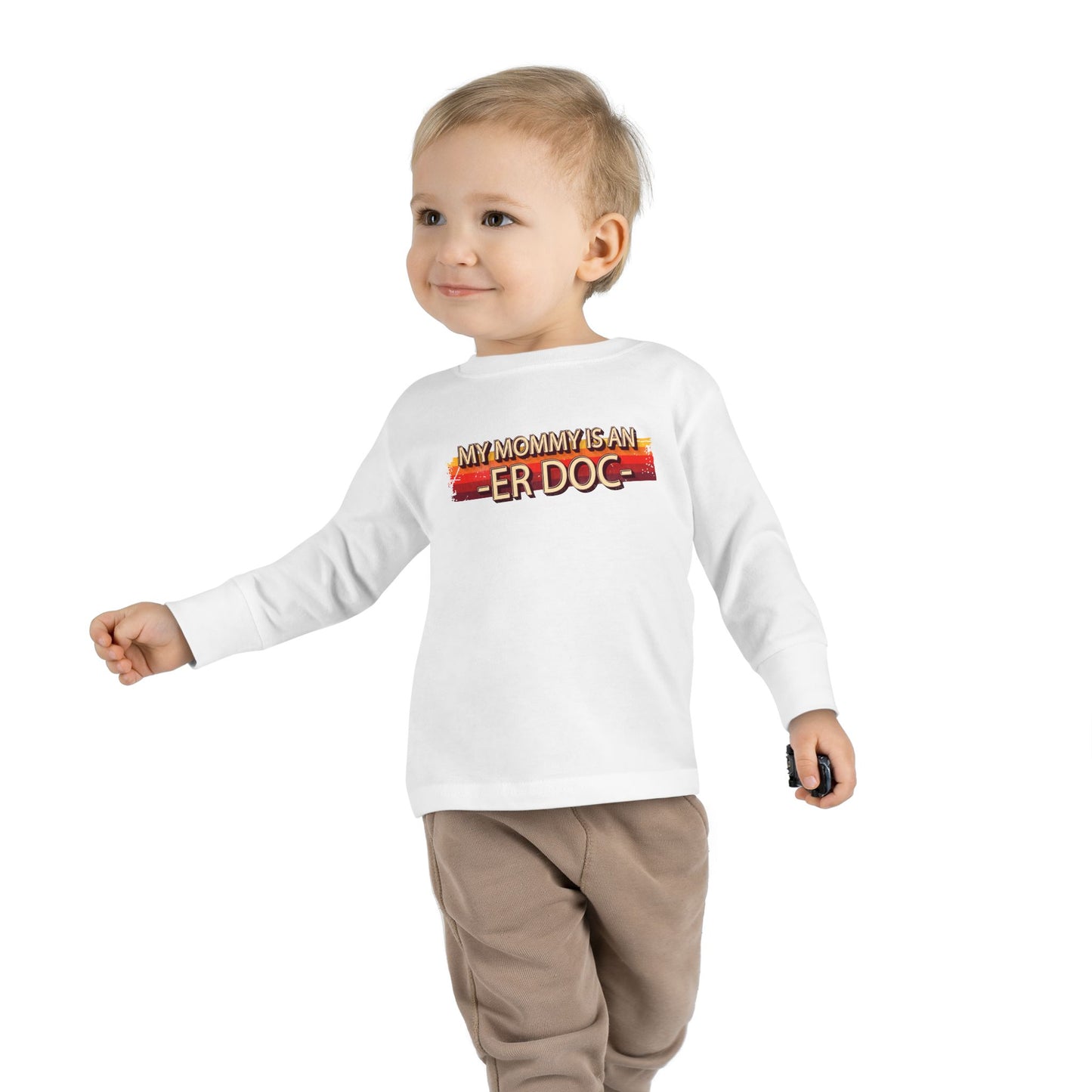 "My Mommy is an ER Doctor" Retro Toddler Long Sleeve Tee
