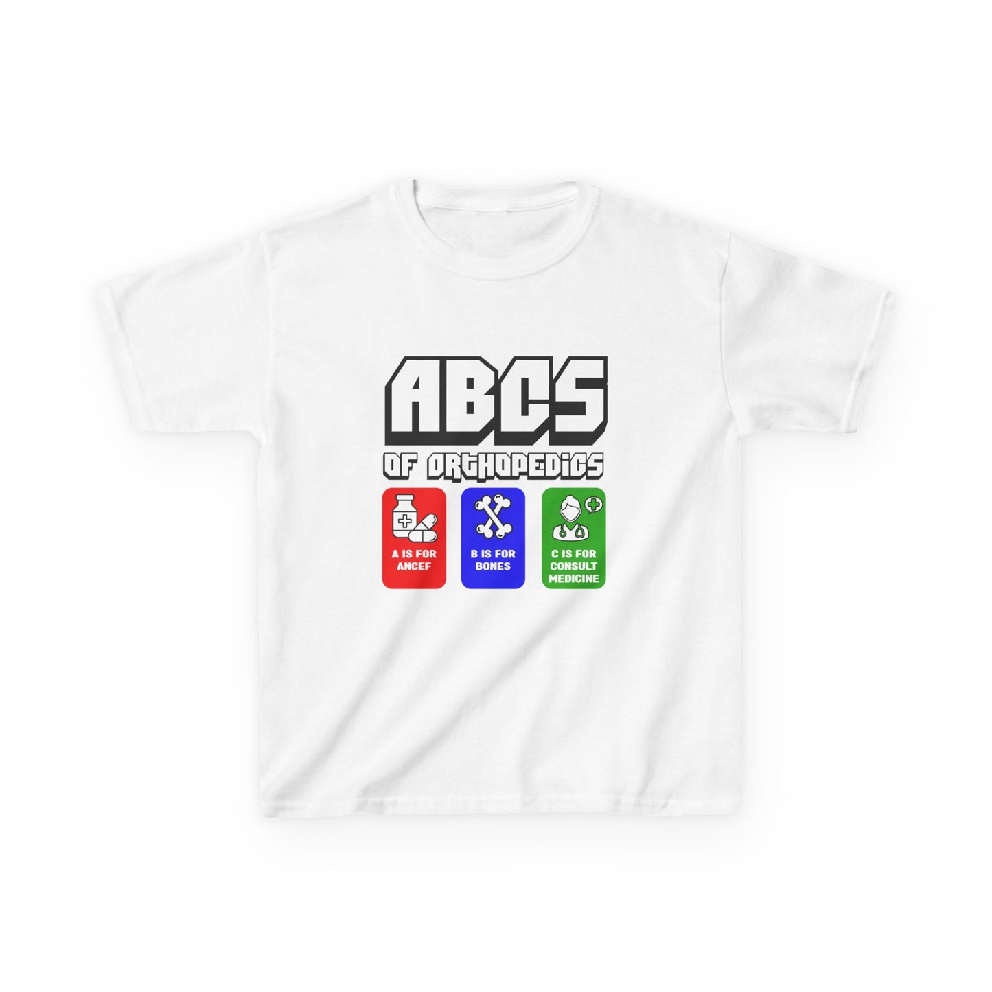 Kids Heavy Cotton™ Tee - 'ABCs of Orthopedics' Educational T-Shirt