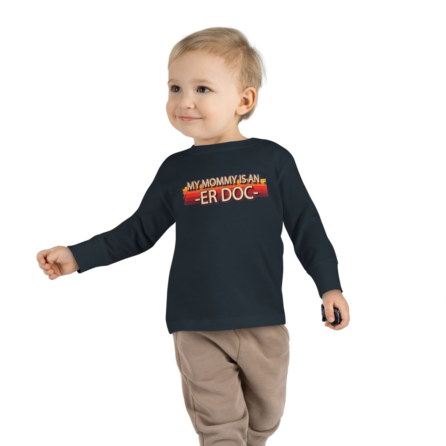 "My Mommy is an ER Doctor" Retro Toddler Long Sleeve Tee