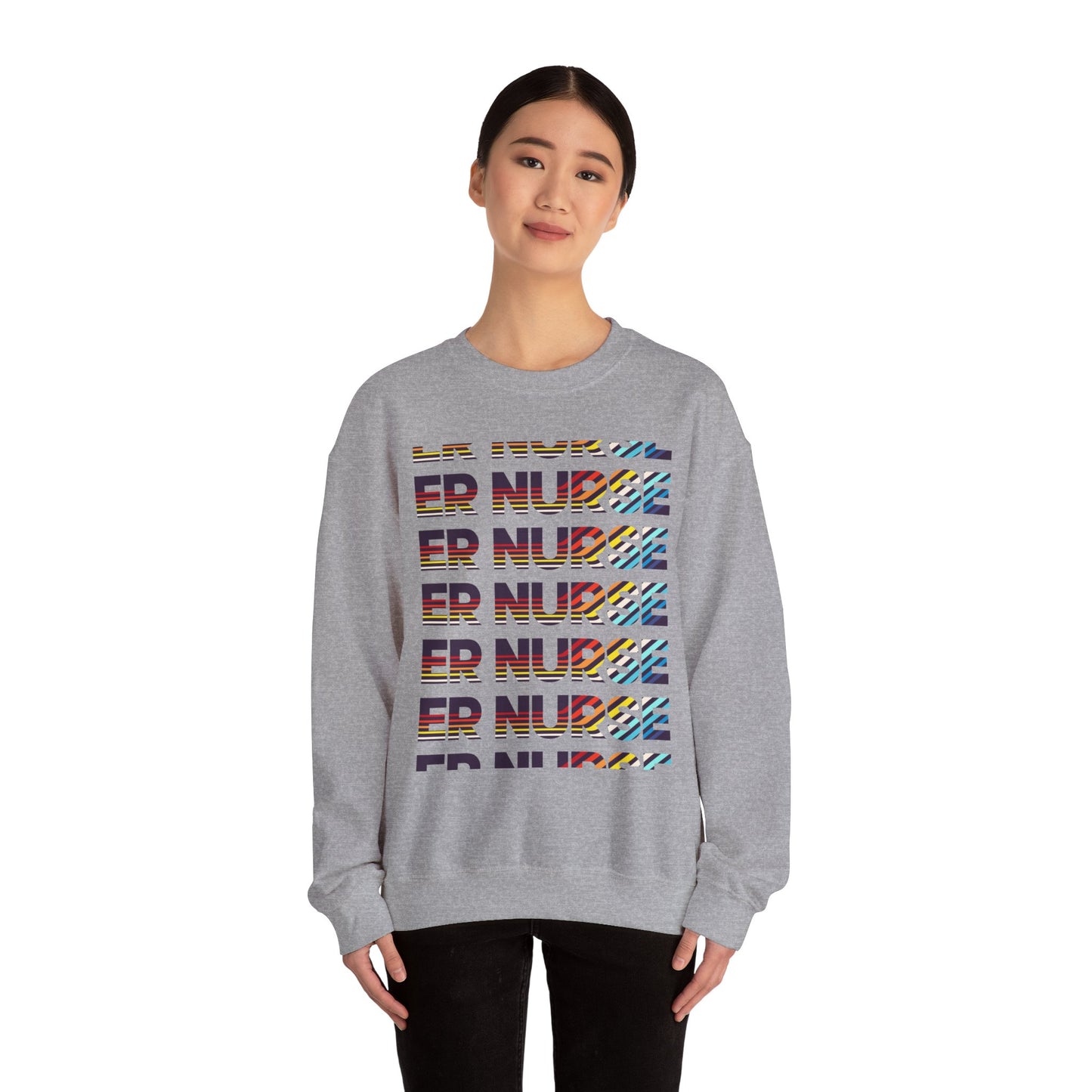 Colorful ER Nurse Crewneck Sweatshirt - Perfect Gift for Healthcare Workers, Casual Wear, Nurse Appreciation, Medical Professionals, [...]