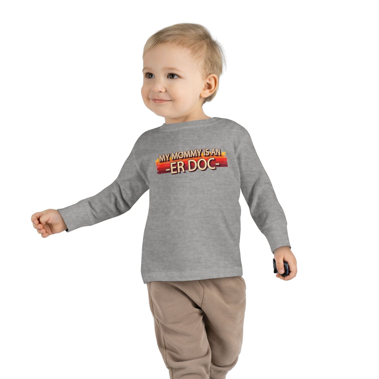 "My Mommy is an ER Doctor" Retro Toddler Long Sleeve Tee