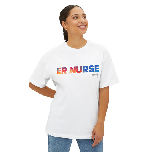 "ER Nurse" Boxy Tee - Fun Nurse Gift, Oversized T-Shirt, Healthcare Apparel, Nurse Appreciation, Casual Summer Wear