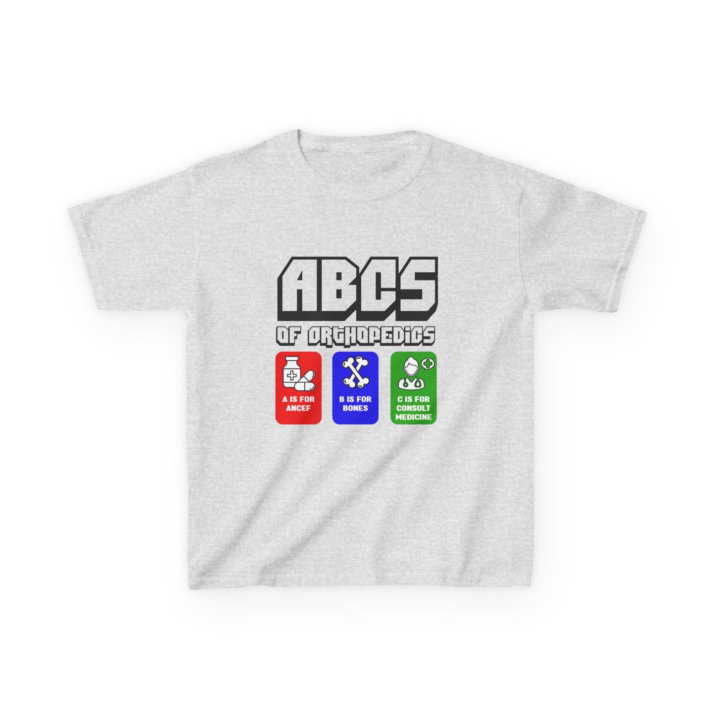 Kids Heavy Cotton™ Tee - 'ABCs of Orthopedics' Educational T-Shirt